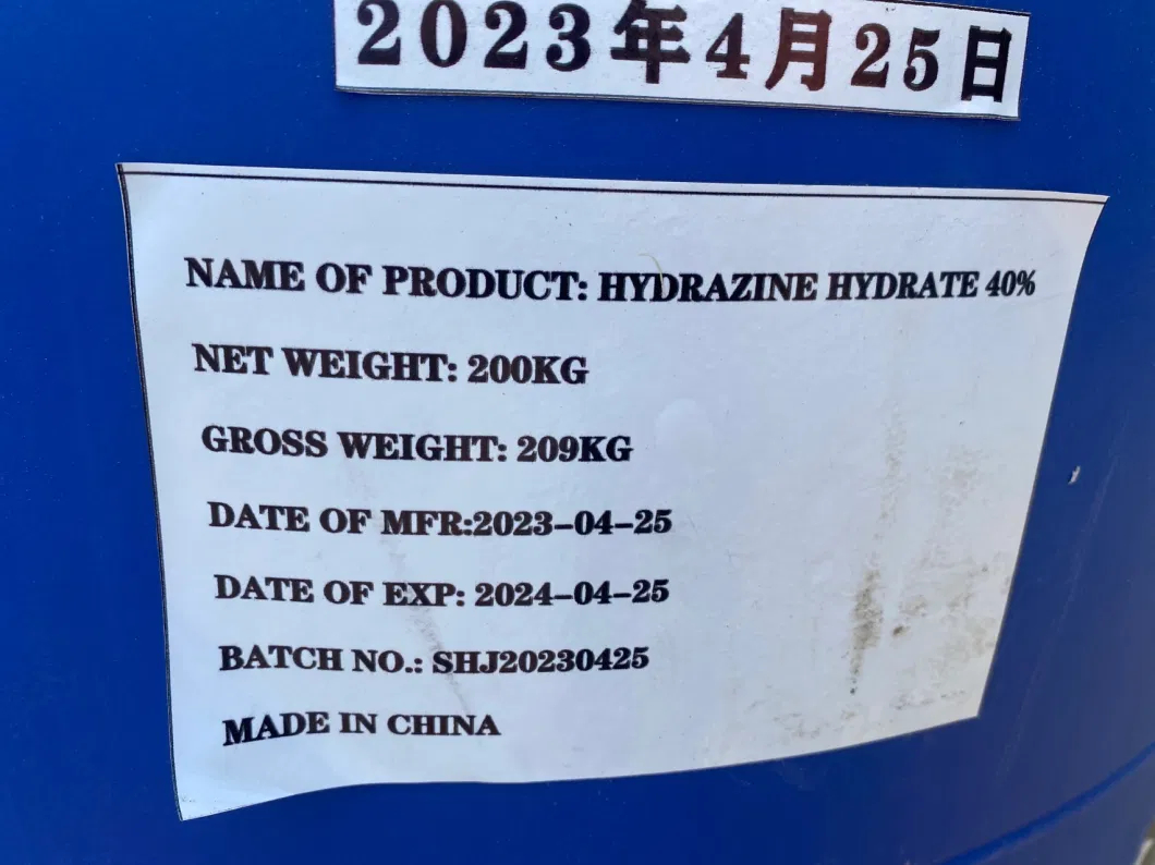 Sinobio Fornecimento de fábrica Hidrazina Hydrat 40% 55% 64% 80% 100% CAS 10217-52-04